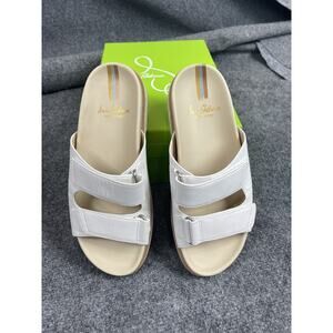 Sam Edelman Womens Eliana Lug Slide White Sandals Double Band Platform Sz 9M Y2K